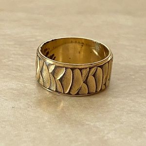 Yellow Gold Textured Band Ring